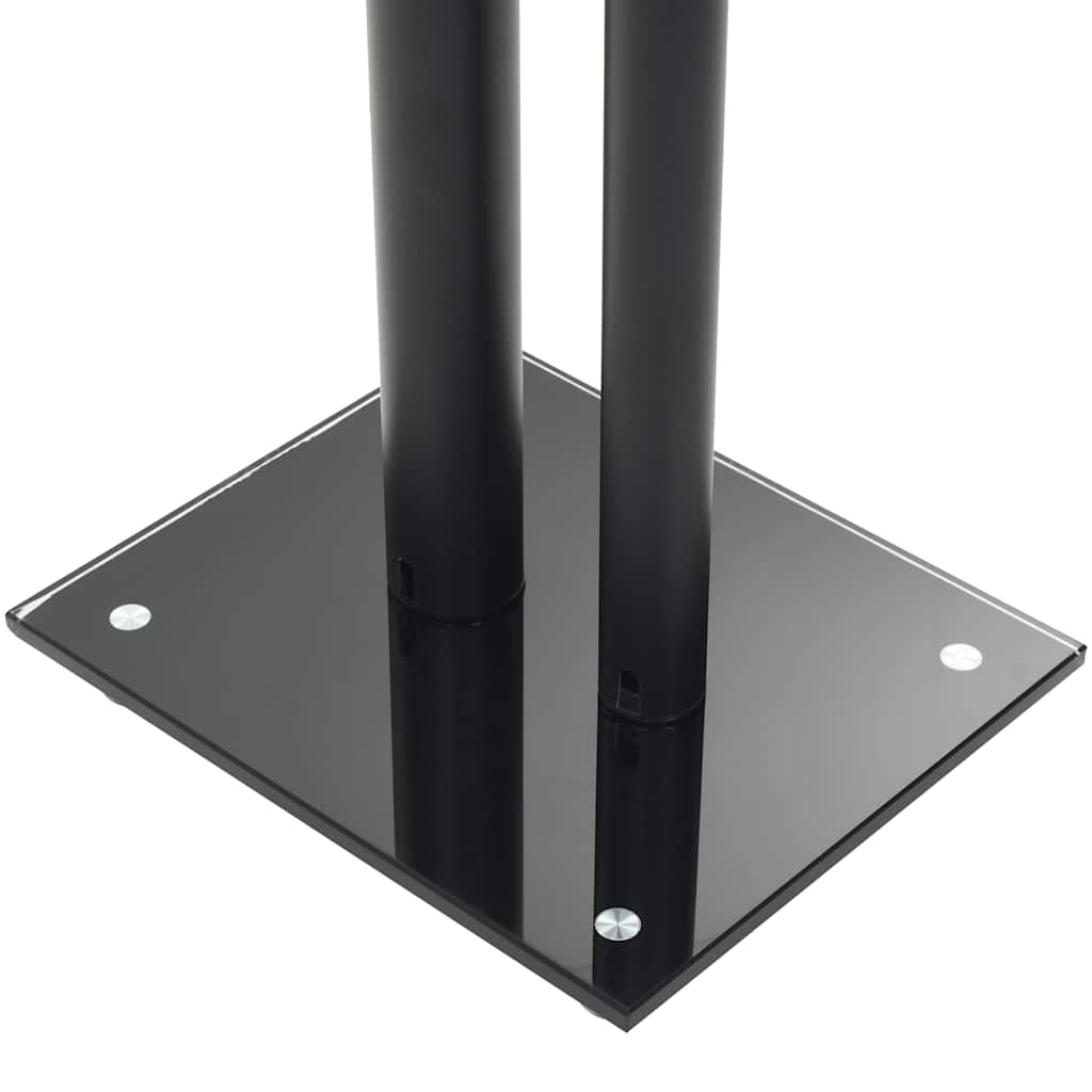 vidaXL Lautsprecherständer 2 Stk. Doppelsäulen-Design Hartglas Schwarz