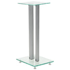 vidaXL Lautsprecherständer Säulen-Design 2 Stk. Hartglas Silbern
