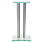 vidaXL Lautsprecherständer Säulen-Design 2 Stk. Hartglas Silbern