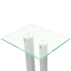vidaXL Lautsprecherständer Säulen-Design 2 Stk. Hartglas Silbern