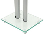 vidaXL Lautsprecherständer Säulen-Design 2 Stk. Hartglas Silbern