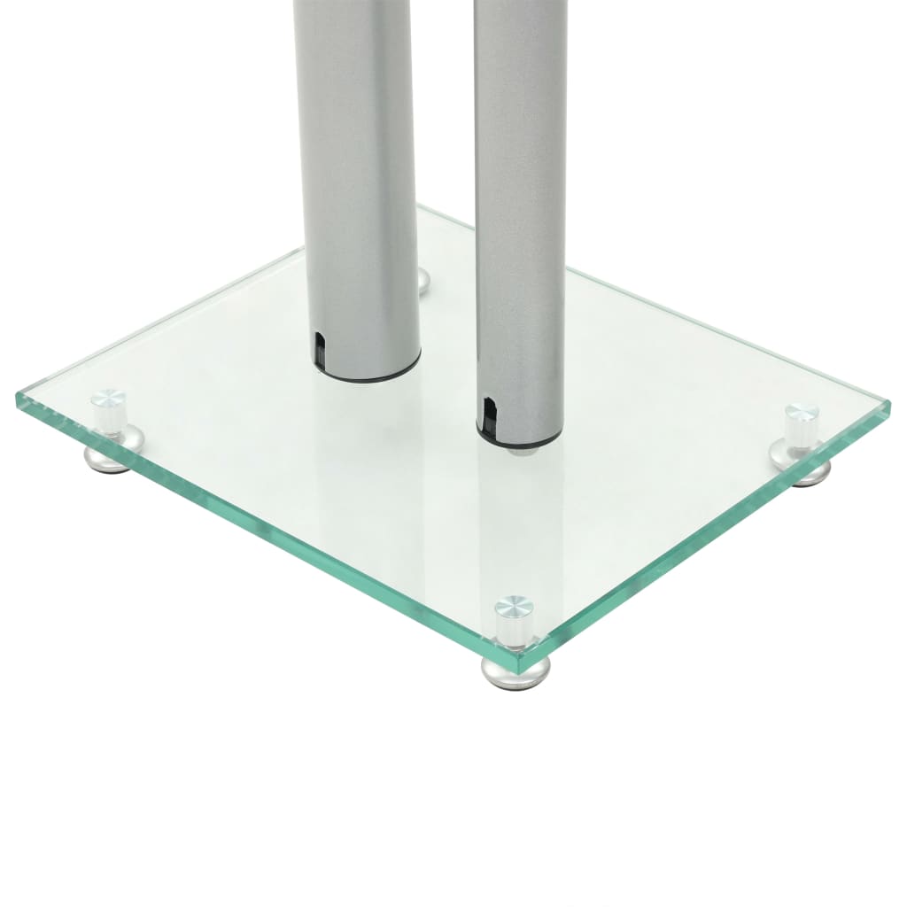 vidaXL Lautsprecherständer Säulen-Design 2 Stk. Hartglas Silbern