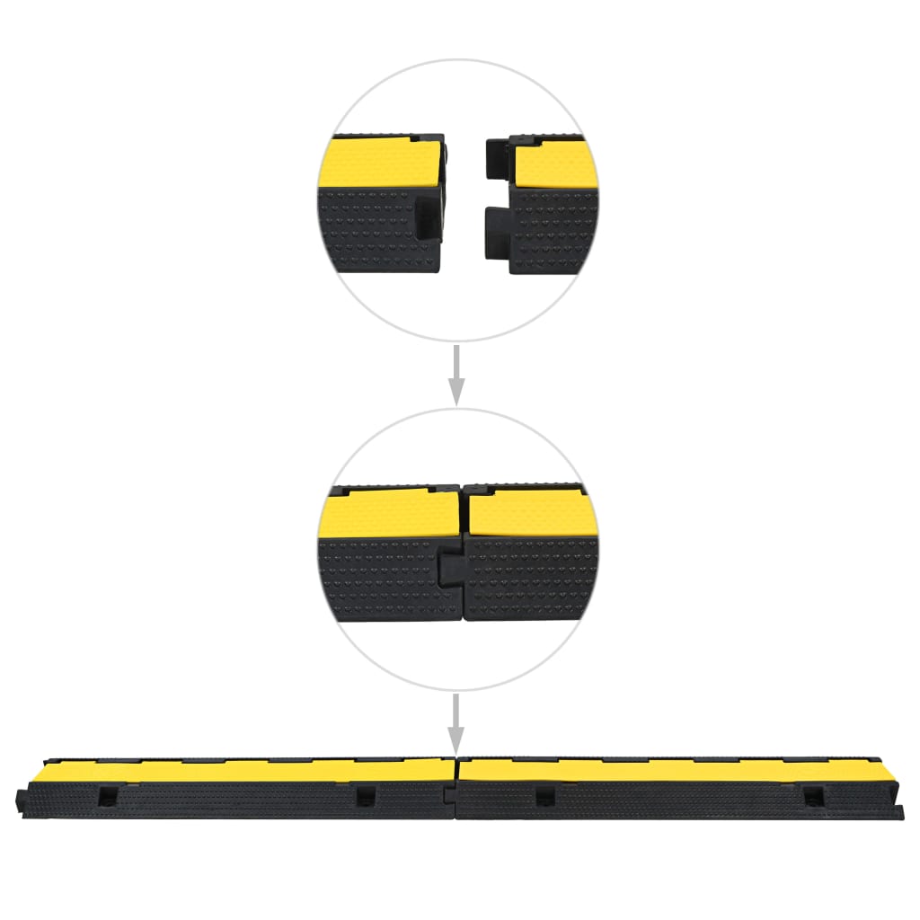 vidaXL Kabelbrücke 1 Kanal Gummi 100 cm