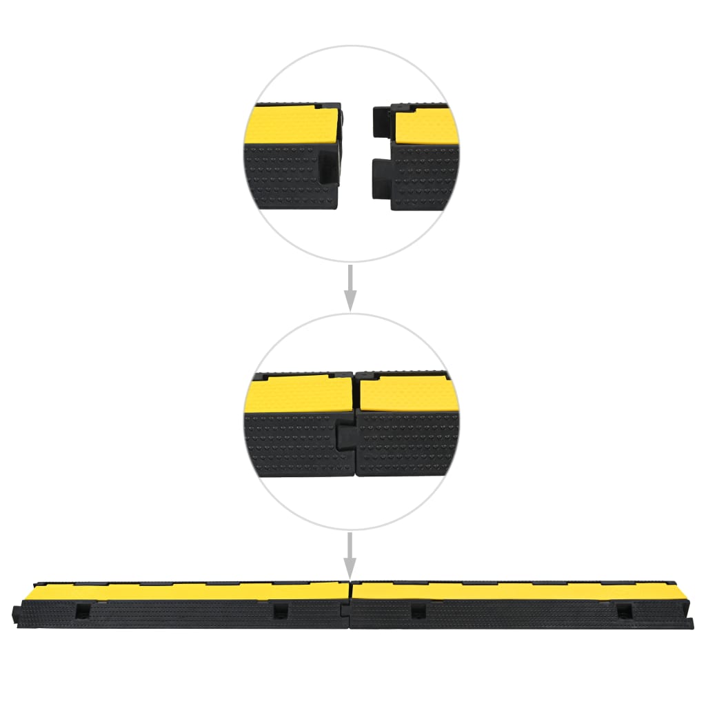 vidaXL Kabelbrücken 2 Stk. 1 Kanal Gummi 100 cm