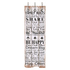 vidaXL Wandgarderobe mit 6 Haken 120 x 40 cm "FAMILY RULES"