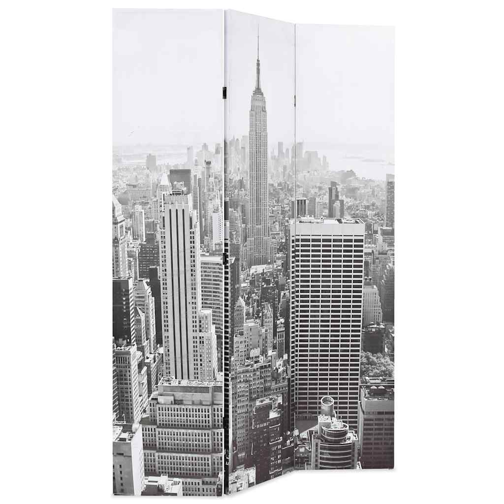 vidaXL Raumteiler klappbar 120 x 170 cm New York bei Tag Schwarz-Weiß