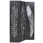 vidaXL Raumteiler klappbar 120 x 170 cm Federn Schwarz-Weiß