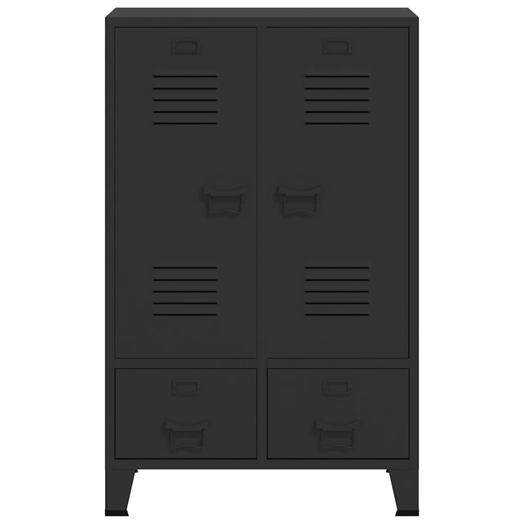 vidaXL Kleiderschrank Metall Industrie-Stil 67 x 35 x 107 cm Schwarz