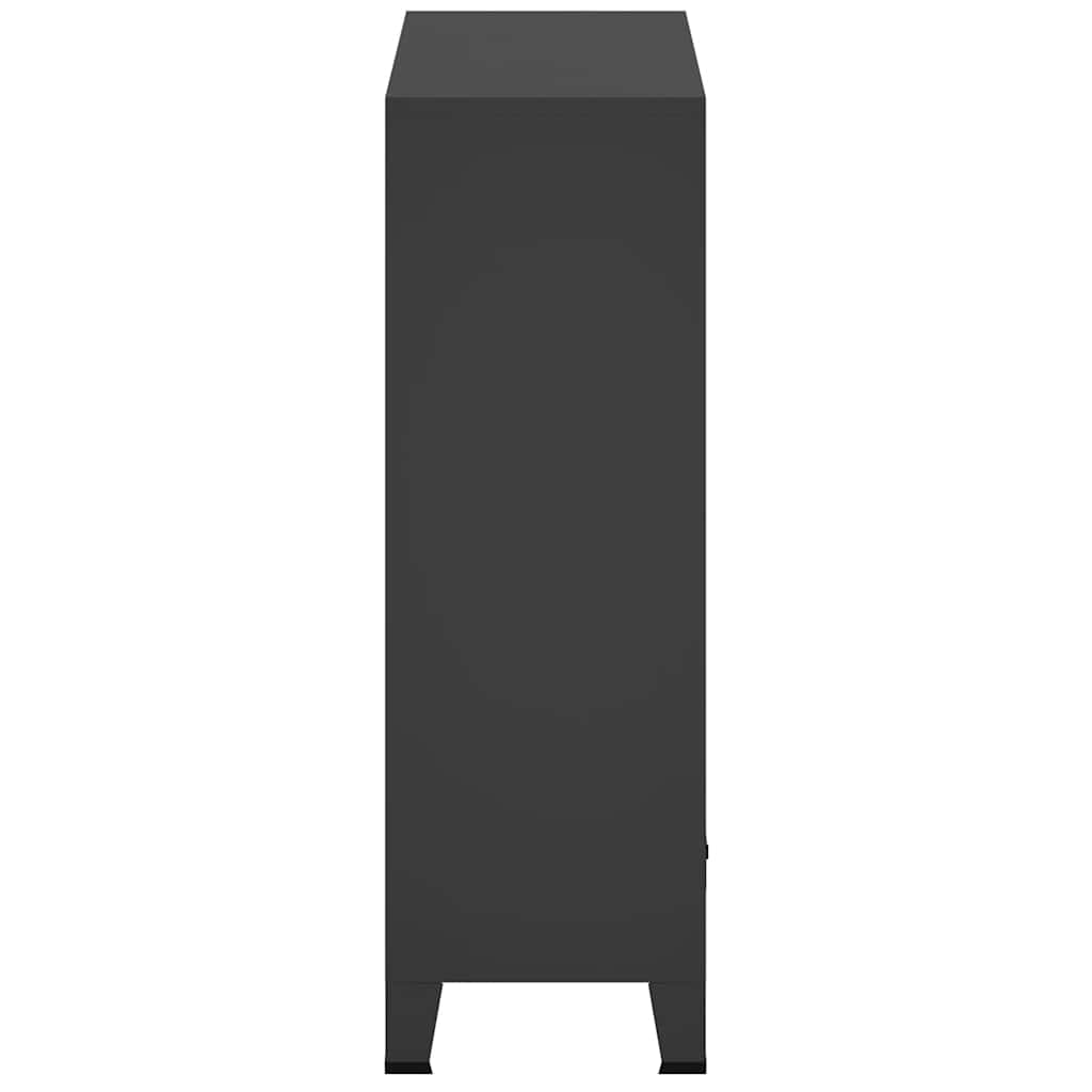 vidaXL Kleiderschrank Metall Industrie-Stil 67 x 35 x 107 cm Schwarz