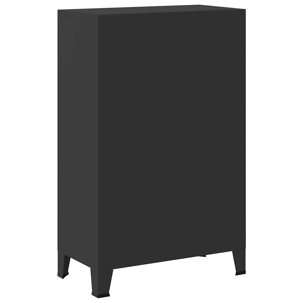 vidaXL Kleiderschrank Metall Industrie-Stil 67 x 35 x 107 cm Schwarz