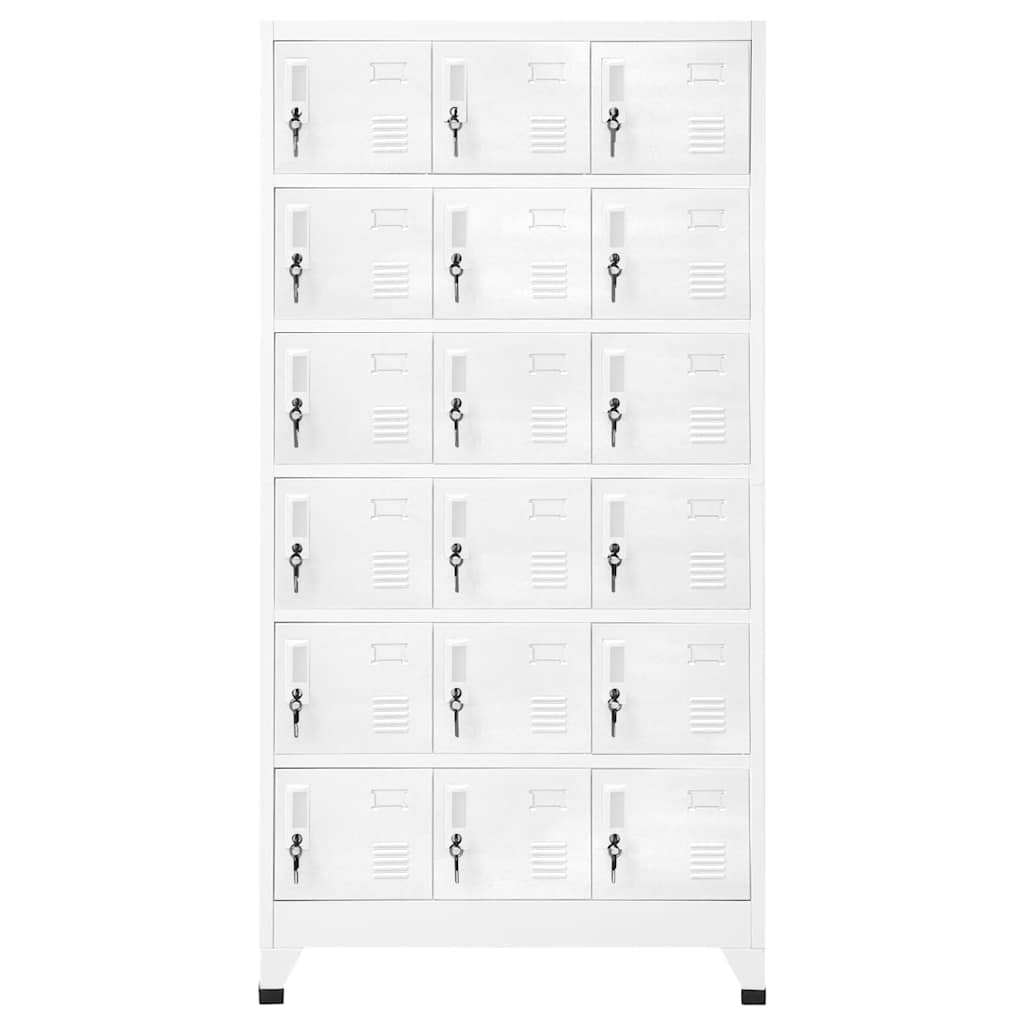 vidaXL Schließfachschrank mit 18 Fächern Metall 90x40x180 cm