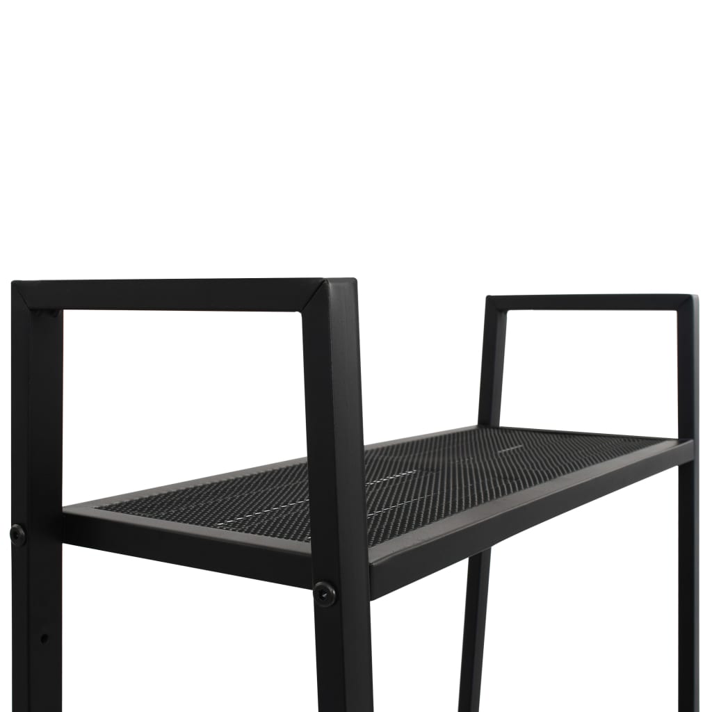 vidaXL Leiterregal 4 Böden Metall Schwarz