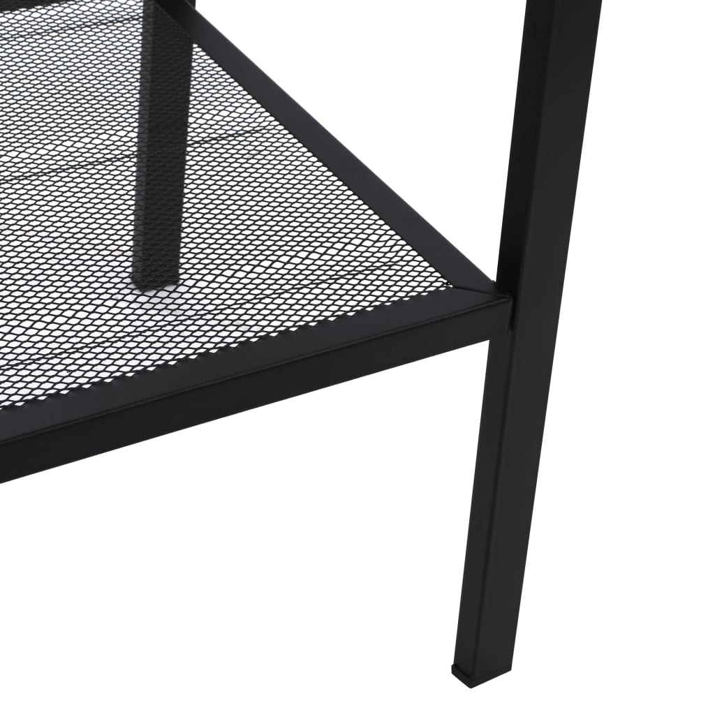 vidaXL Leiterregal 4 Böden Metall Schwarz