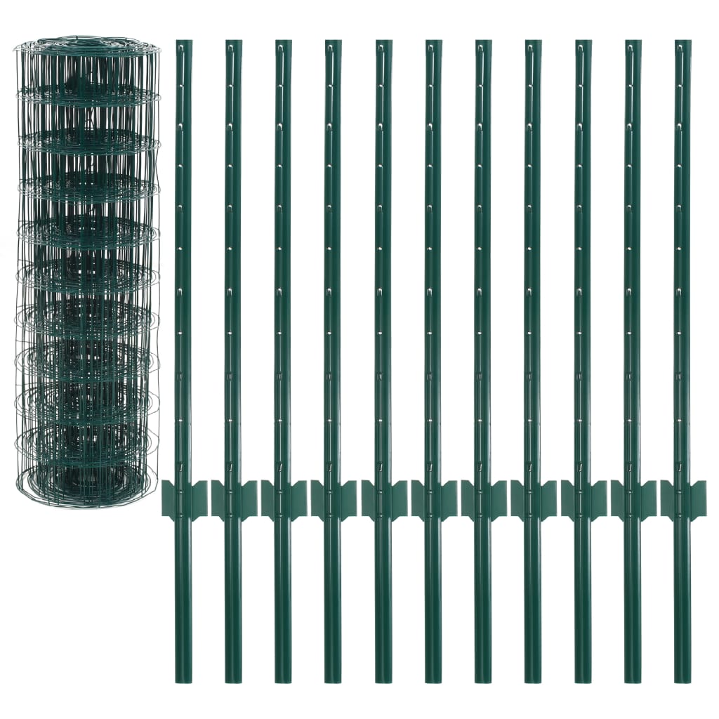 vidaXL Metallzaun Stahl 20 x 0,8 m Grün