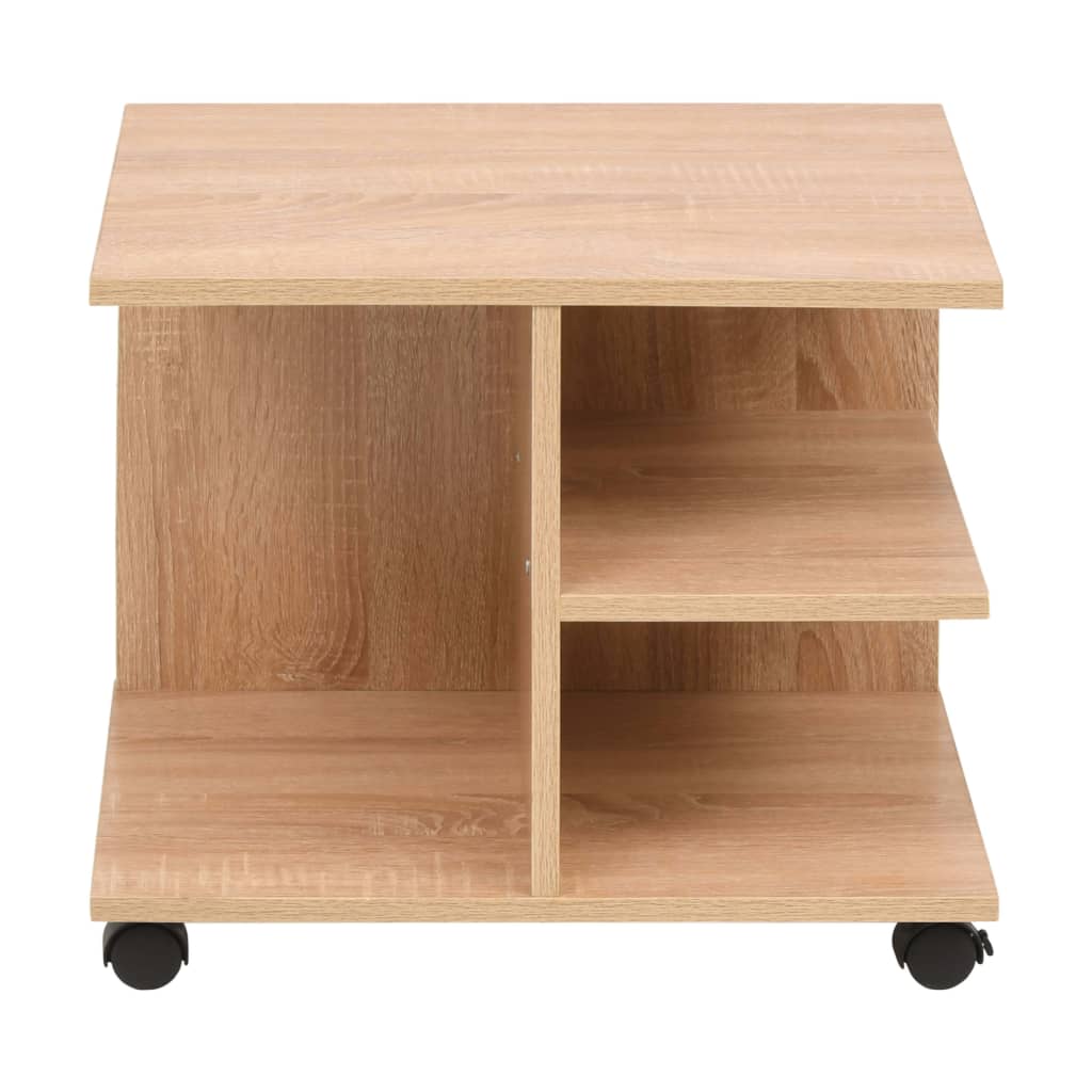 vidaXL Beistelltisch mit Rollen 50×35×42 cm Eichenbraun