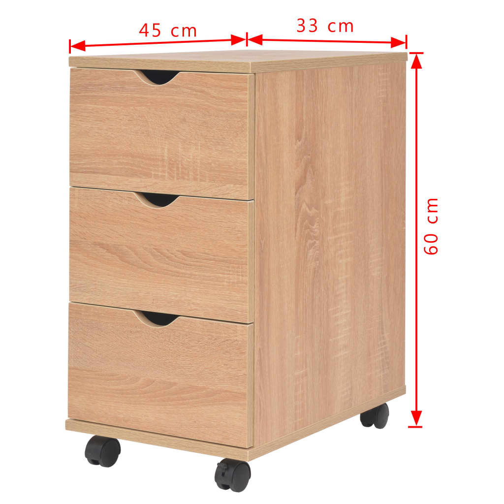 vidaXL Schubladenelement 33×45×60 cm Eichenbraun