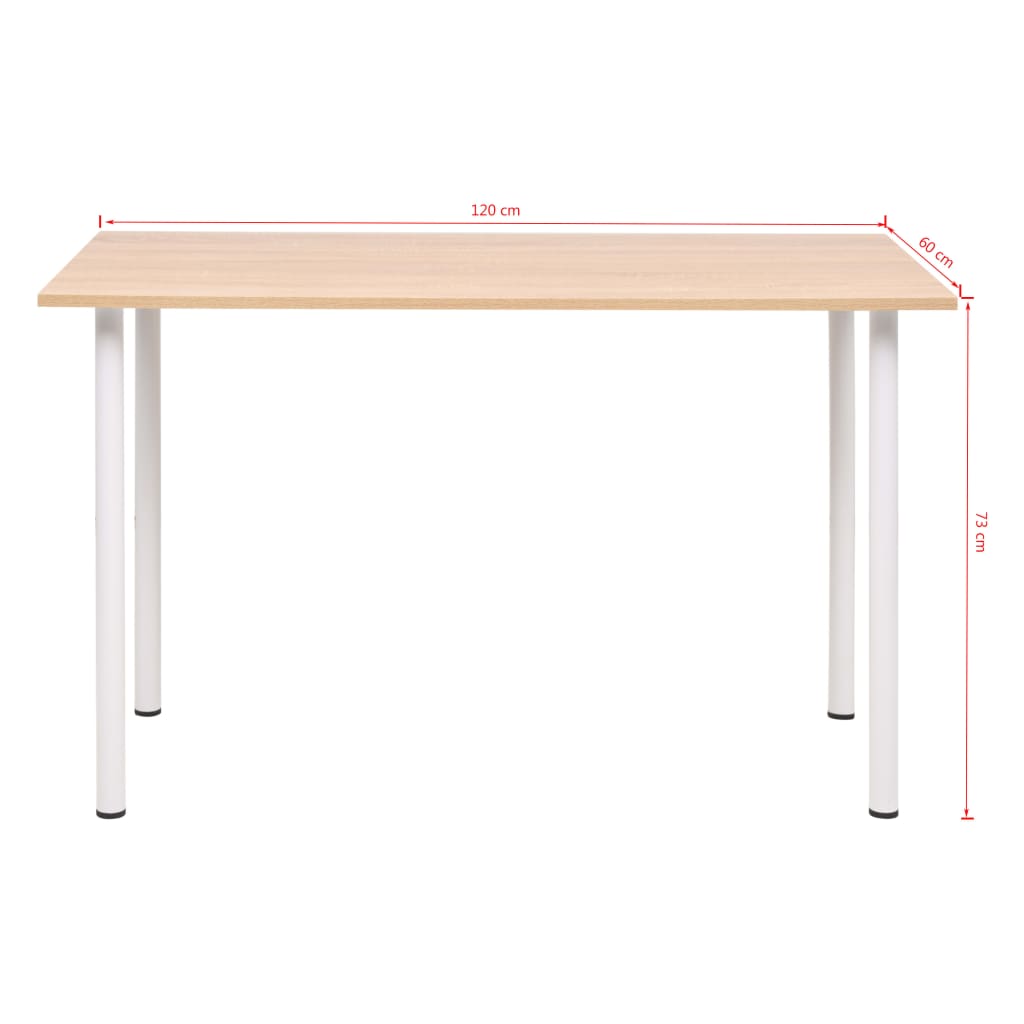 vidaXL Esstisch 120×60×73 cm Eichenbraun und Weiß