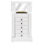 vidaXL Schmuckkasten mit Spiegel MDF 25 x 13,5 x 34 cm