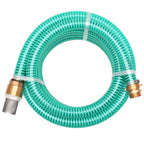 vidaXL Saugschlauch mit Messing-Anschlüssen 3 m 25 mm Grün