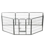 vidaXL Hunde-Laufgitter 8 Paneele Stahl 80 x 80 cm Schwarz