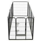 vidaXL Hunde-Laufgitter 8 Paneele Stahl 80 x 80 cm Schwarz
