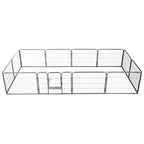 vidaXL Hunde-Laufgitter 12 Paneele Stahl 80x60 cm Schwarz