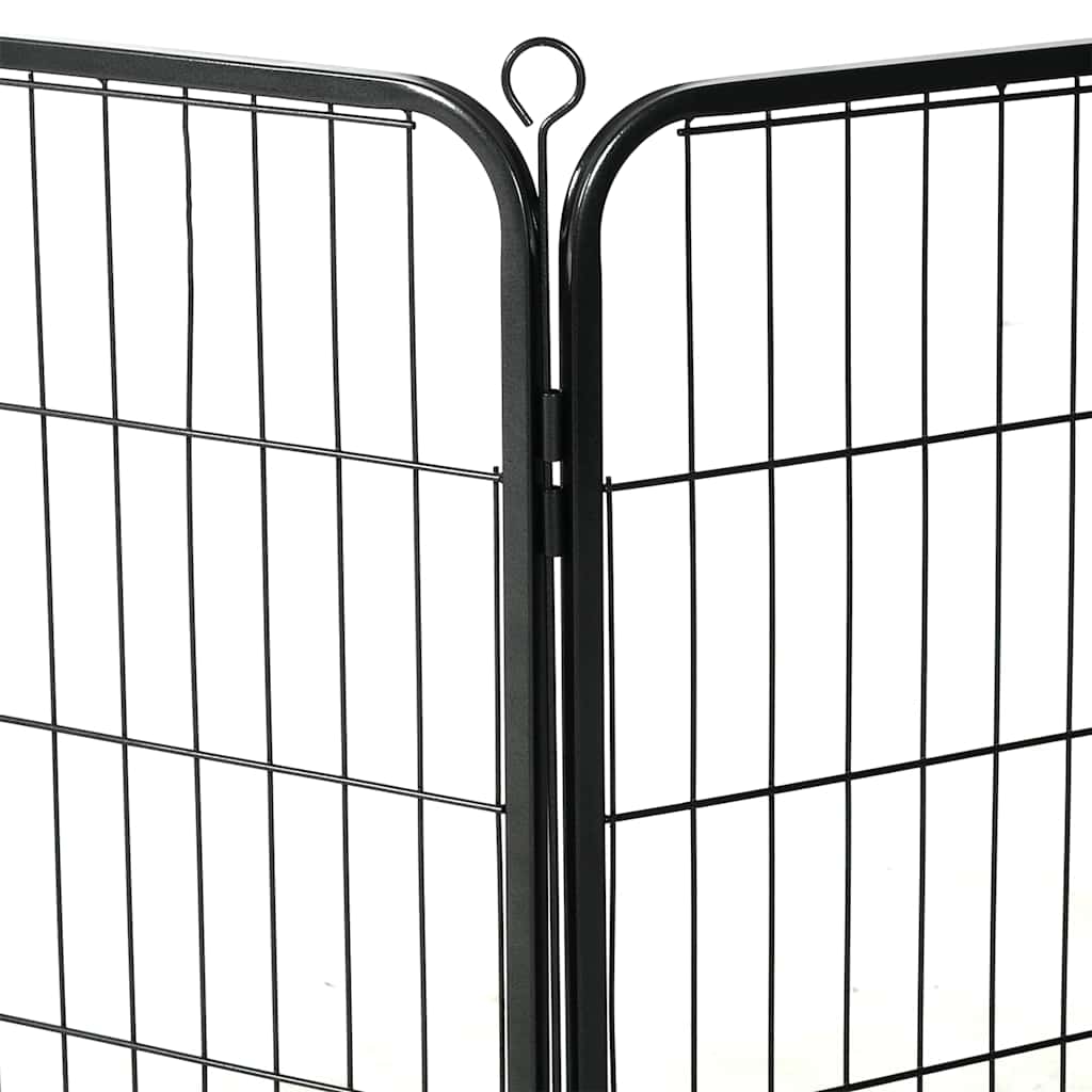 vidaXL Hunde-Laufgitter 12 Paneele Stahl 80x60 cm Schwarz