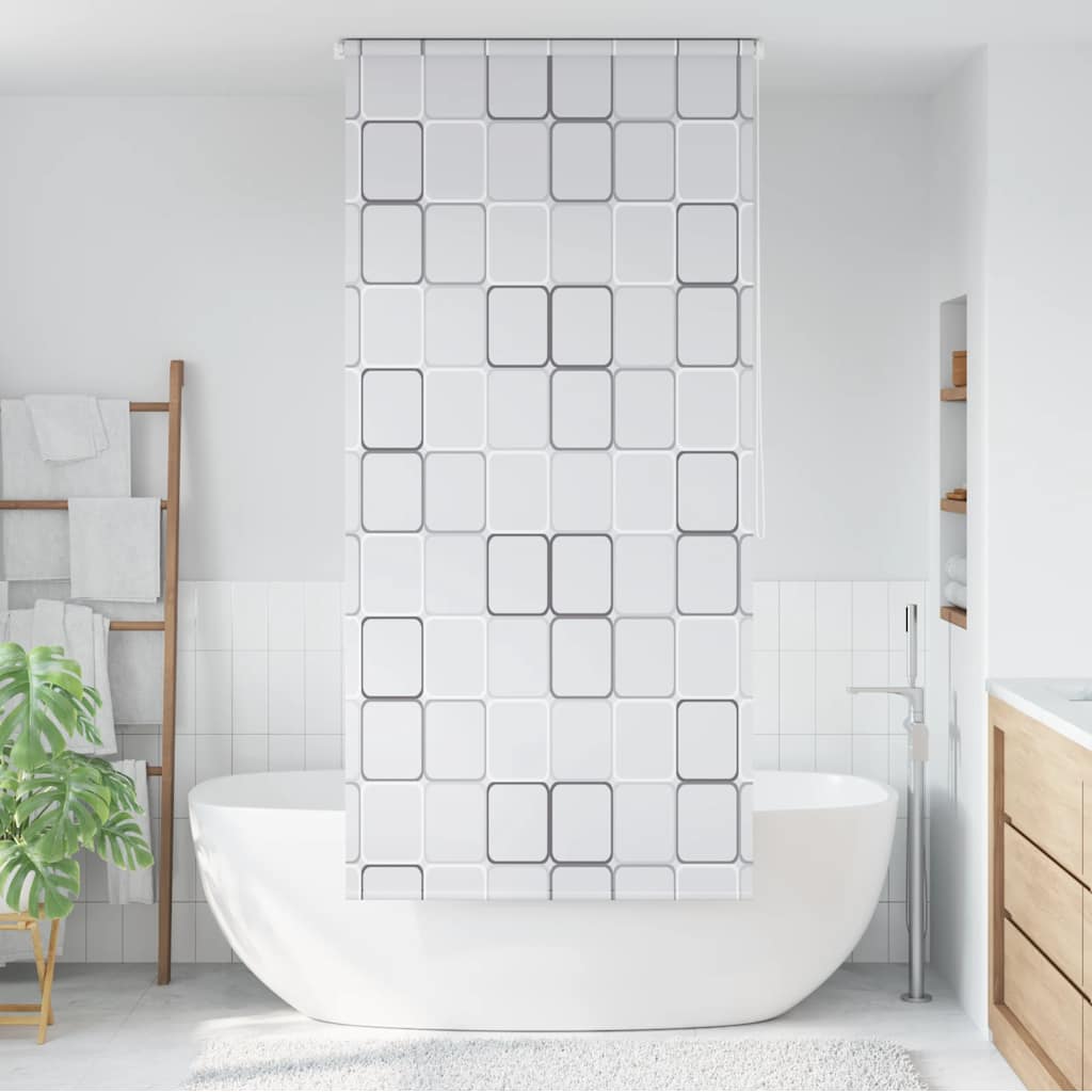 vidaXL Duschrollo 80x240 cm Quadratmuster
