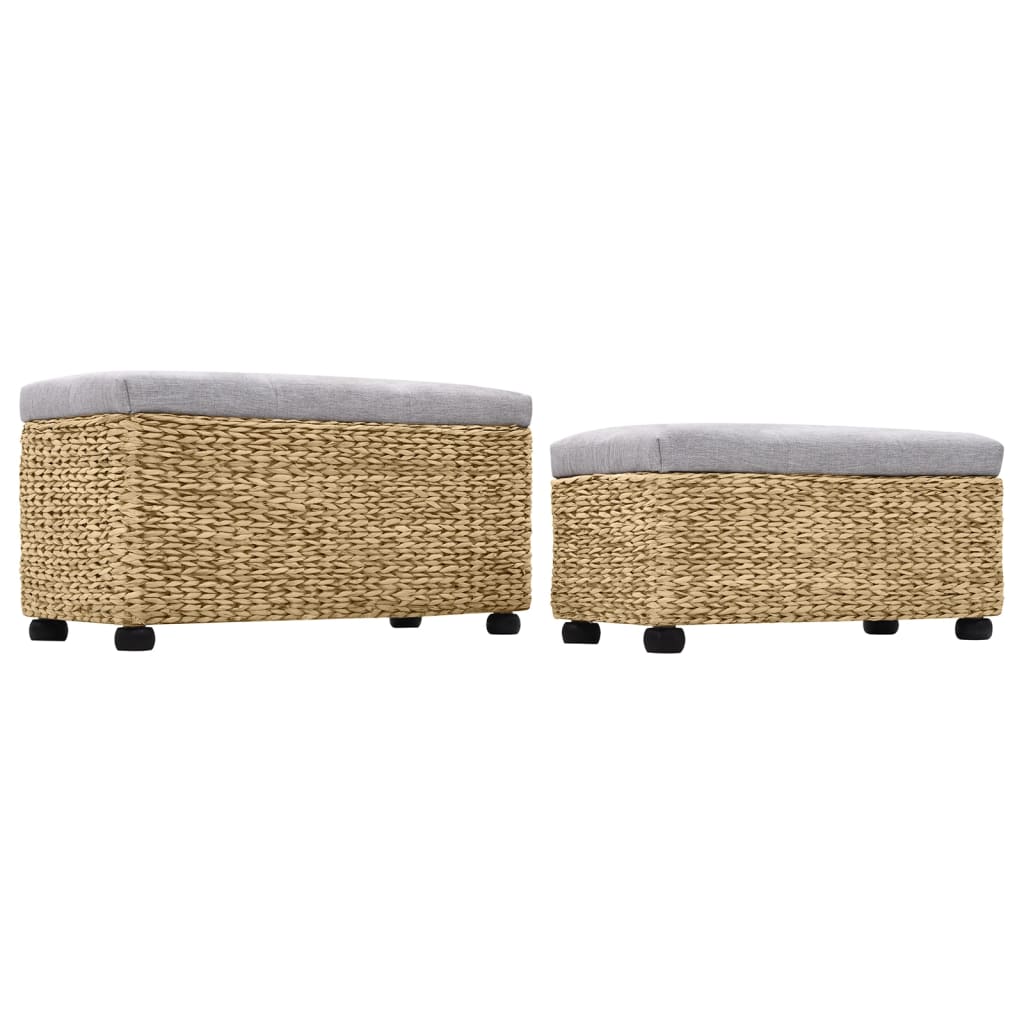 vidaXL Sitzbank-Set 2-tlg. Seegras Grau