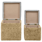 vidaXL Ottoman-Set 2 Stk. Seegras Grau