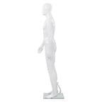 vidaXL Männliche Schaufensterpuppe mit Glassockel Weiß 185 cm