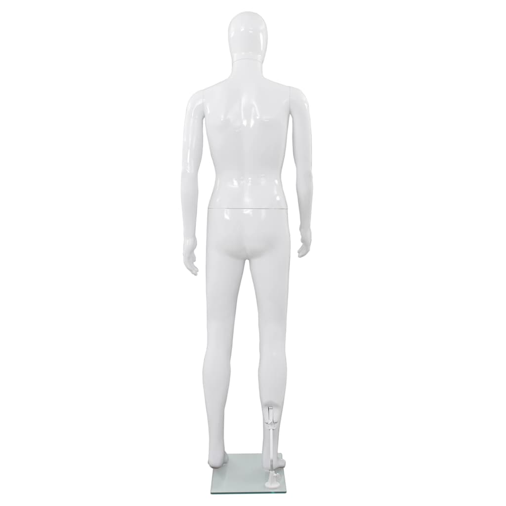 vidaXL Männliche Schaufensterpuppe mit Glassockel Weiß 185 cm