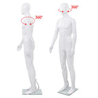 vidaXL Männliche Schaufensterpuppe mit Glassockel Weiß 185 cm