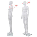 vidaXL Weibliche Schaufensterpuppe mit Glassockel Weiß 175 cm
