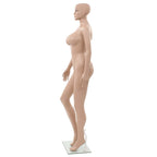 vidaXL Schaufensterpuppe Dame mit Glassockel Beige 180 cm
