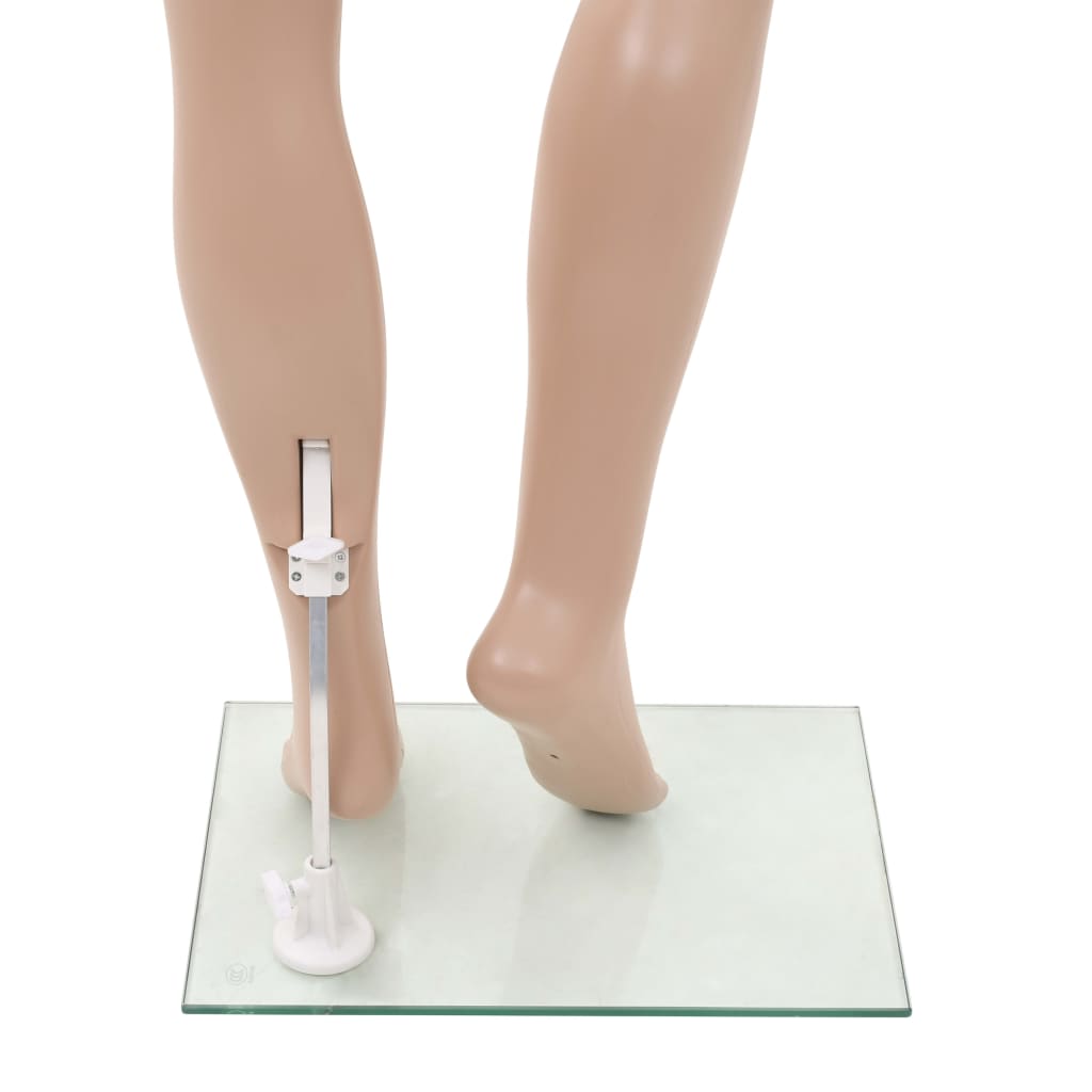 vidaXL Schaufensterpuppe Dame mit Glassockel Beige 180 cm