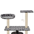 vidaXL Katzen-Kratzbaum Sisal 95 cm Grau Pfoten-Aufdruck