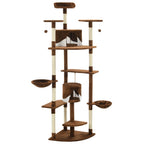 vidaXL Katzen-Kratzbaum mit Sisal-Kratzsäulen 203 cm Braun und Weiß