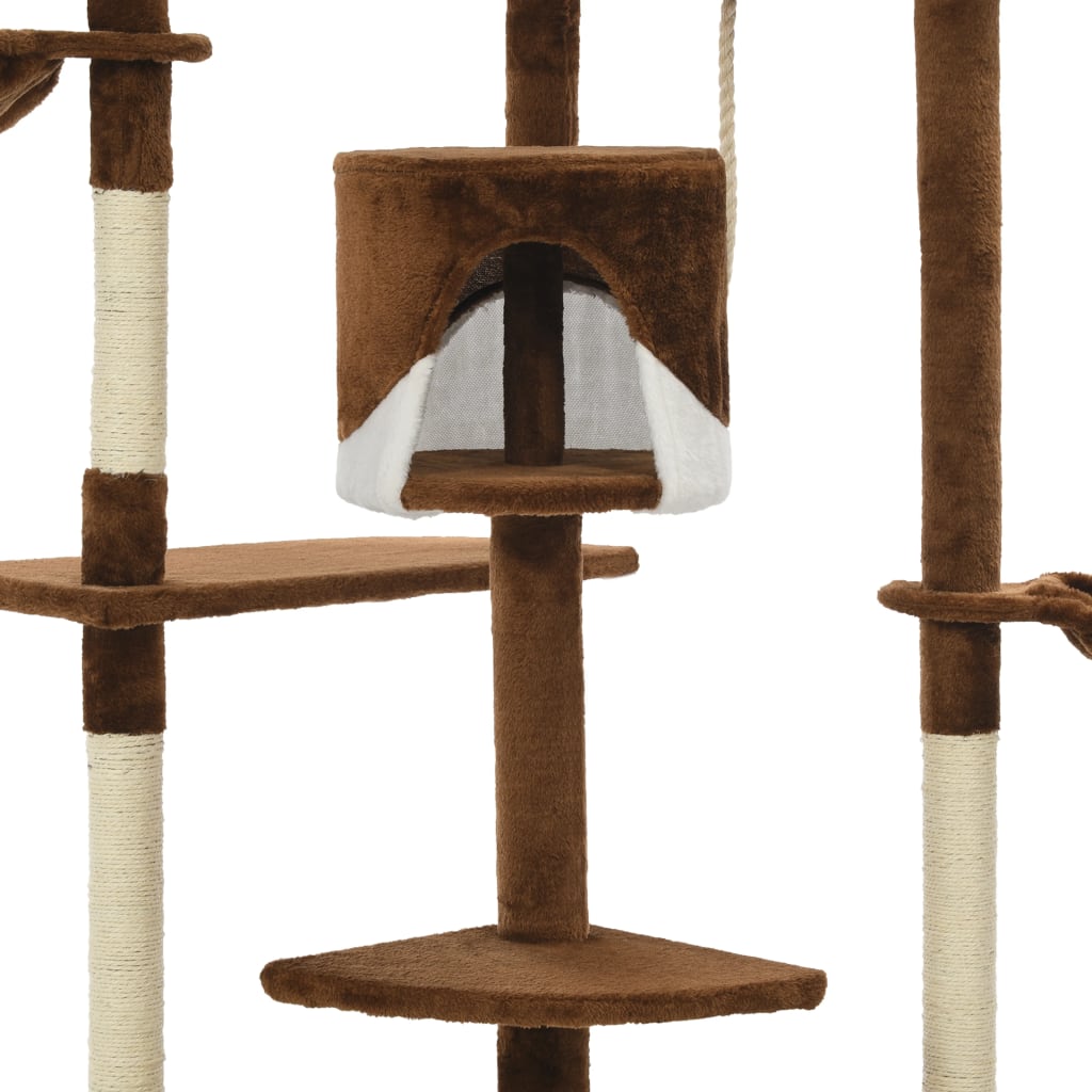 vidaXL Katzen-Kratzbaum mit Sisal-Kratzsäulen 203 cm Braun und Weiß