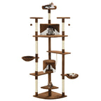 vidaXL Katzen-Kratzbaum mit Sisal-Kratzsäulen 203 cm Braun und Weiß