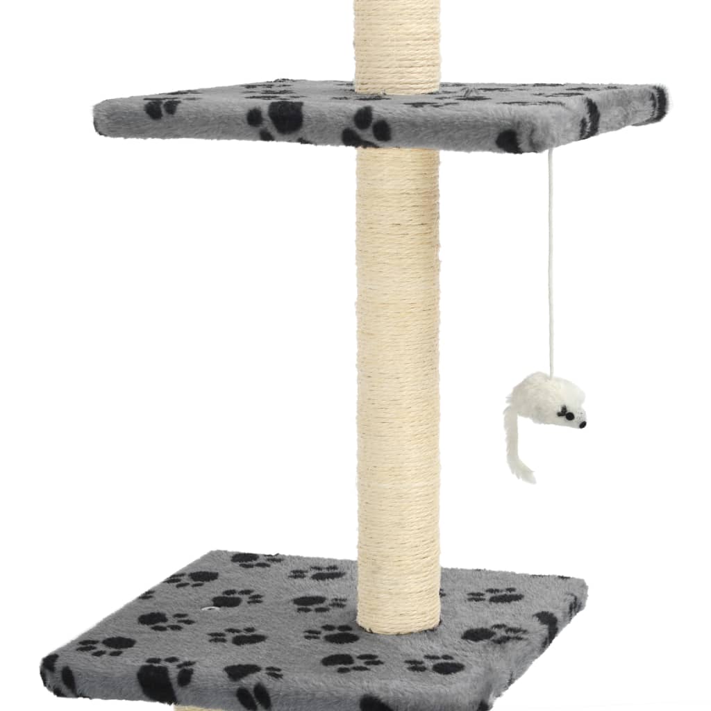 vidaXL Katzen-Kratzbaum mit Sisal-Kratzsäulen 260cm Grau Pfotenabdruck