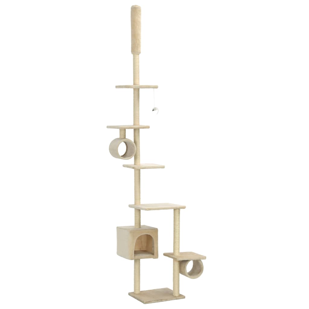 vidaXL Katzen-Kratzbaum mit Sisal-Kratzsäulen 260 cm Beige