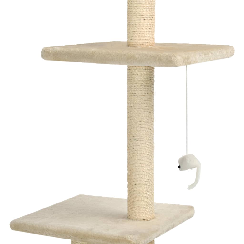 vidaXL Katzen-Kratzbaum mit Sisal-Kratzsäulen 260 cm Beige