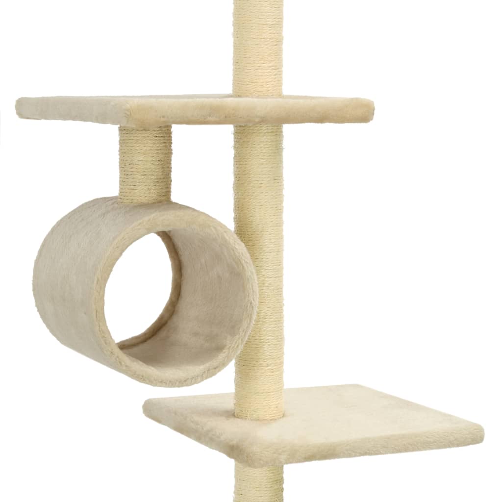 vidaXL Katzen-Kratzbaum mit Sisal-Kratzsäulen 260 cm Beige