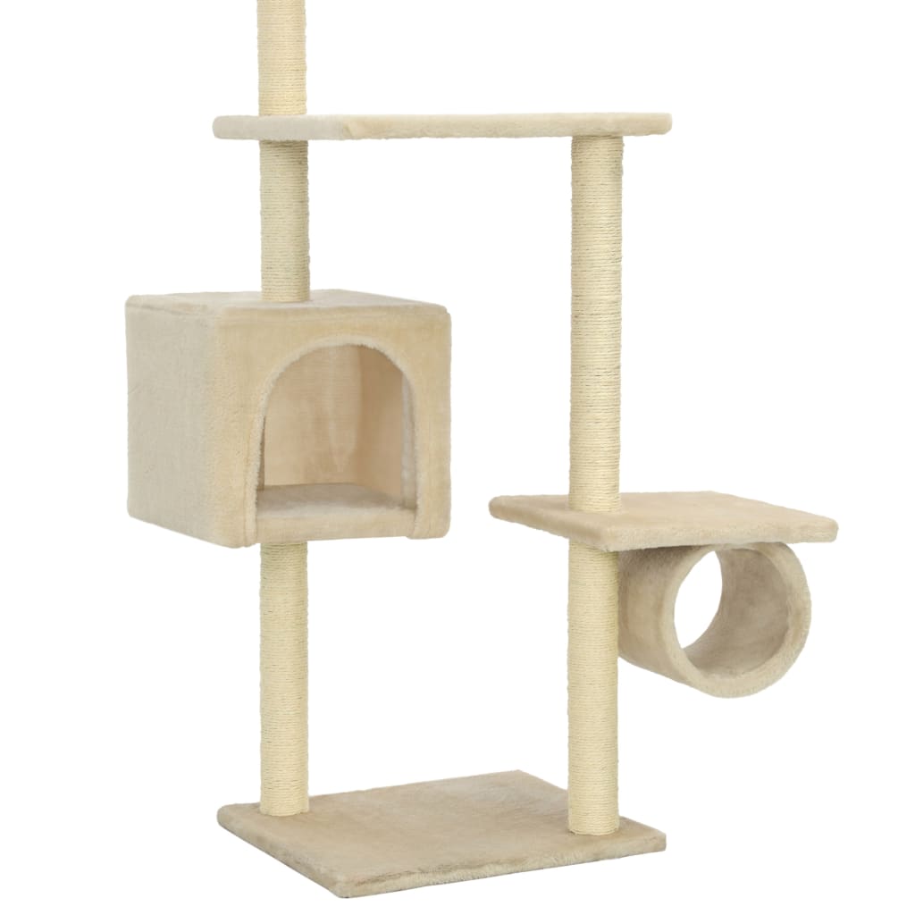 vidaXL Katzen-Kratzbaum mit Sisal-Kratzsäulen 260 cm Beige