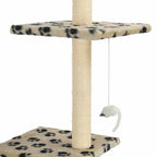 vidaXL Katzenbaum mit Sisal-Kratzsäulen 260 cm Beige Pfoten-Muster