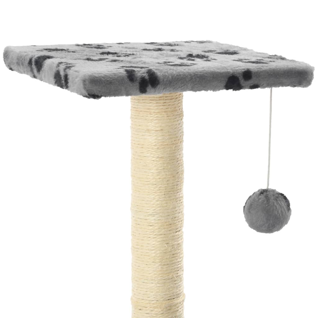 vidaXL Katzen-Kratzbaum Sisal 65 cm Grau Pfoten-Muster