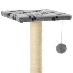 vidaXL Katzen-Kratzbaum Sisal 65 cm Grau Pfoten-Muster