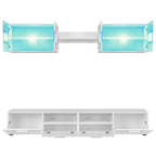 VidaXL 5-tlg. TV-Wohnwand-Set mit LED-Leuchten Hochglanz-Weiß