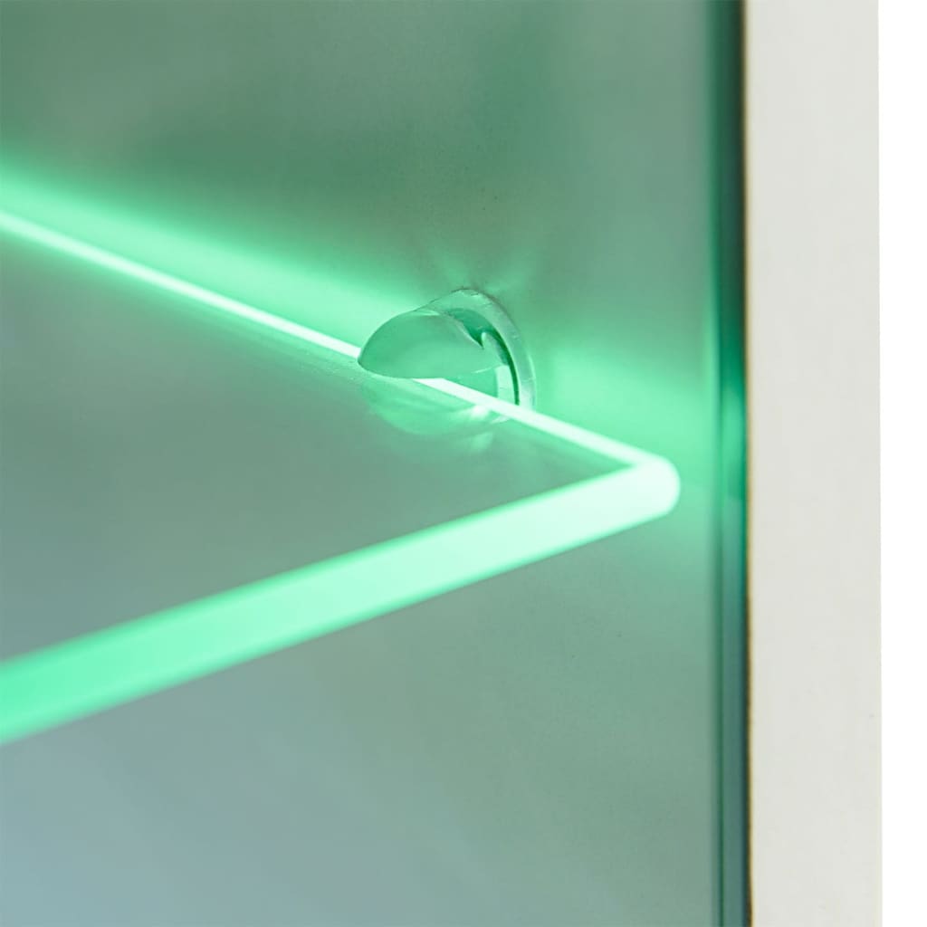 VidaXL 5-tlg. TV-Wohnwand-Set mit LED-Leuchten Hochglanz-Weiß